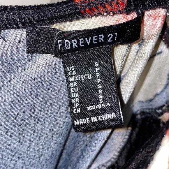 Forever 21 Small Black Floral Velvet Mini Dress - Picture 3 of 10